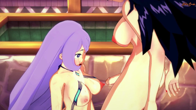 Hentai Smash: Futa Nemuri fucks Hado in a bath house - My hero...