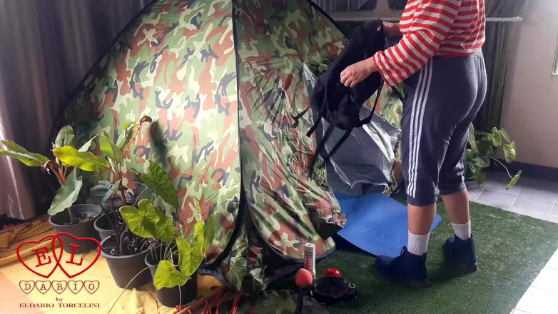 Strange stepfamily: Sex in camp. A stranger fucks a nudist lady in...