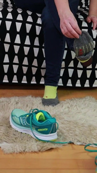Green Running Shoes & Real Nylons - Shoeplay & Sock Tease