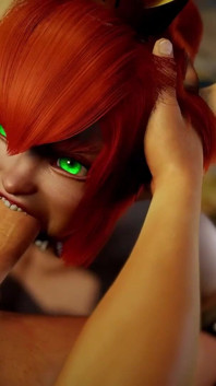 Mario Bowsette Hard Blowjob