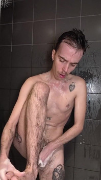 Ftm Gets Horny Under the Shower and Jerks off