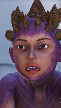Bald head slave girl fucked by Hell princess in the cave on the exoplanet