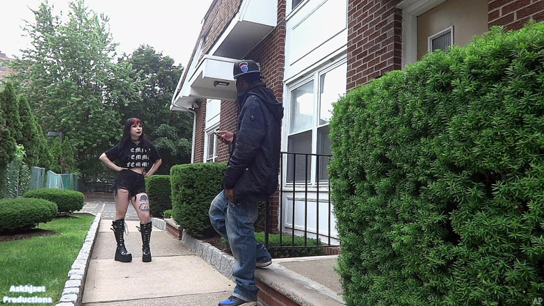 Askhjset Productions: Bratty Gothic Chick Getz Her Feet Fucked by Black Thug