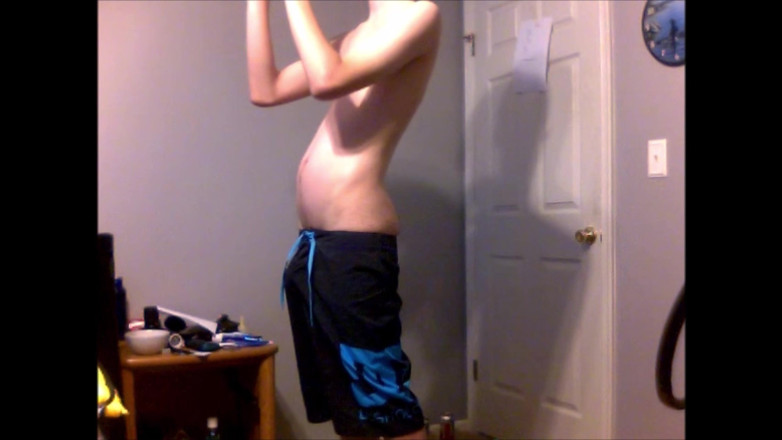 ElementX1018: Young Guy Fills His Stomach with Water