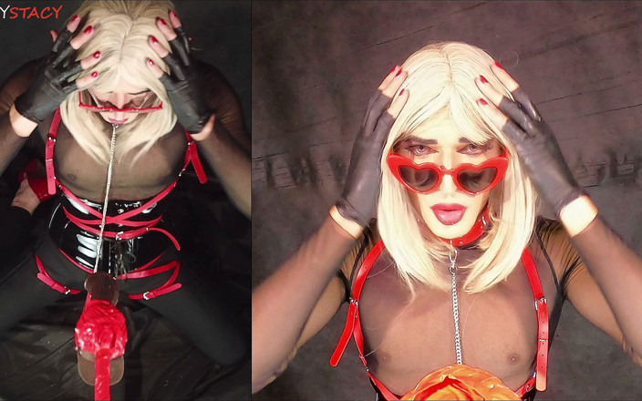 sillystacy: Sissy practică deepthroating Big Black