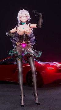 [mmd] Besi pecah itik besar-queencard gaun sutera hitam corak succubus elegan