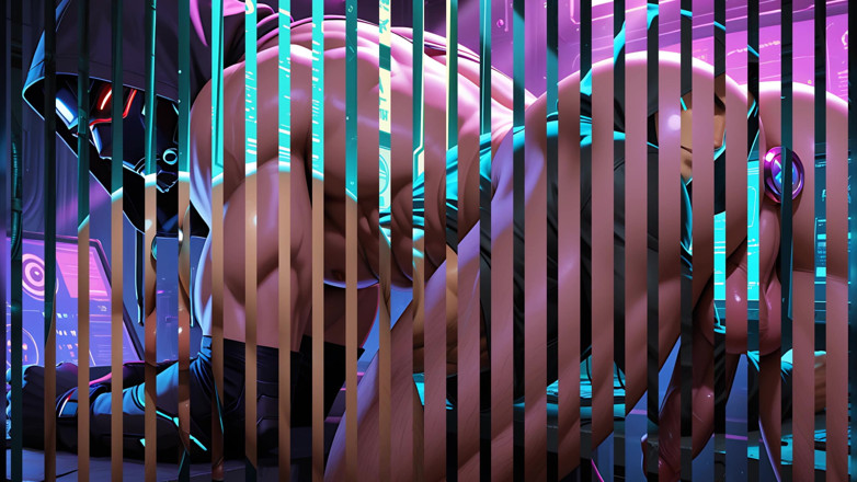 LustMen: Ladro cyberpunk si è chinato con un plug anale vibrante e...