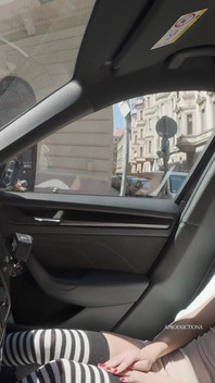 Desperately Wetting Panties, Golden Shower and Mouth Piss in My New Car