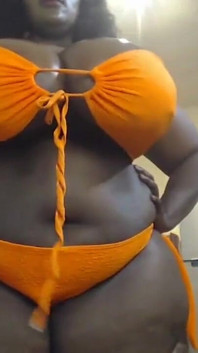 Curvacious Black BBW Showing off in a Sexy Lingerie