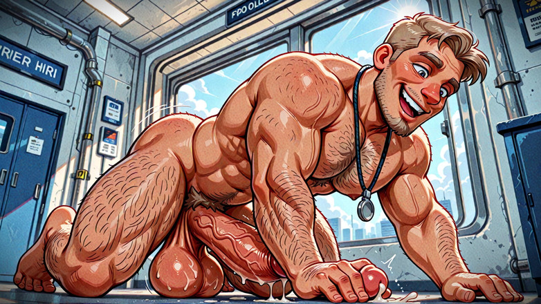 Erotic Man: Polis nakal menunjukkan zakar erect