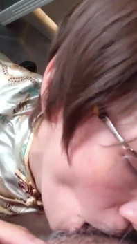 Perverted Mature Woman Gives a Deep Blowjob