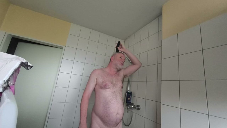 Carmen_Nylonjunge: Naked Nylon Boy and the Long Hair Trimmer