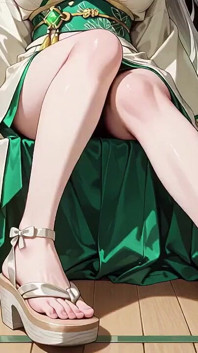 Silver-haired Shrine Maiden Secrets! Languidly Reclining in a Red Corridor, Her Bare Shoulders and Lush Thighs Exposed