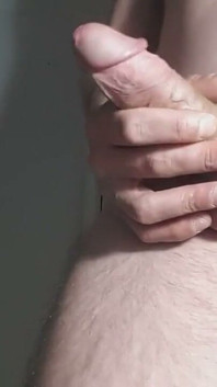 Skinny boy play cock with finger in ass