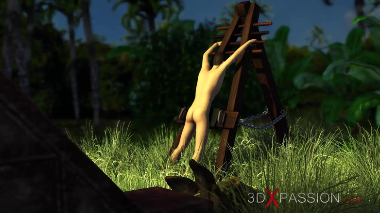 3dxpassion-transgender: Amazons. Si blonde seksi berkongkek dubur dengan awek panas 3d di...