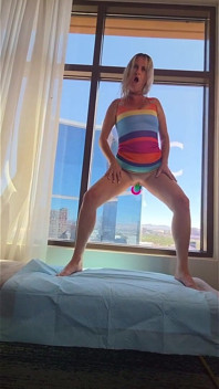 Rainbow Blonde Squirts by the Wndow Starring Ivy Lace