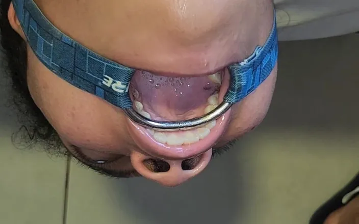 Pietro Montoya: Throat Fuck with Open Mouth Gag and Spit Cum in...