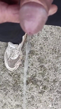 Friend Is Holding My Cock While Im Peeing on the Ground Outdoor
