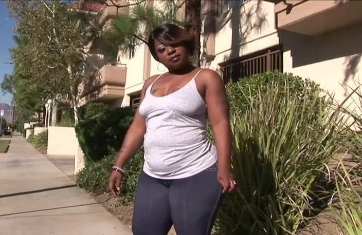 VOP Ebony Babes: Fishnet big ass ebony banged by a big black cock