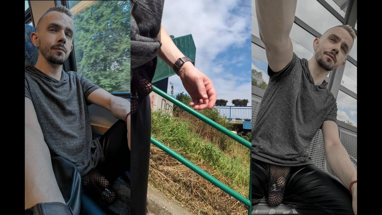 kinkygaynudist: Promočená v podivném městě - procházka mého nezbedného města (tanga)