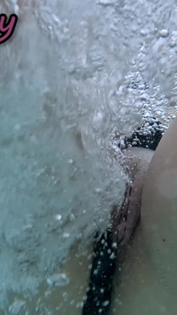 Flashing My Pussy in Front of a Student in Public Swimming Pool and Helps Me Masturbate - It's Very Risky with People Near