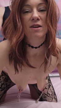 Nipple Clamps on While He Fucked Me. He Came on My Tits