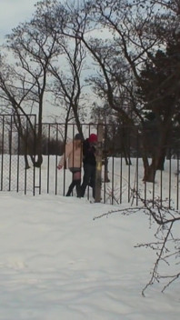 Perverted slut and deviant guy fucking in the city