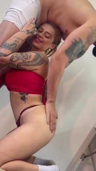 Tied up Submissive Redhead Ch0kes on Cock with Deep Throat Drool and Cum in Mouth - Camila Vegas