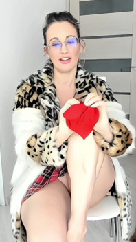 Dildo Stretches My Pussy Deep in Red Stockings & Luxe Fur Coat - Ultimate Indulgence!