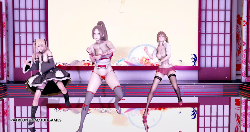 3D-Hentai Games: Striptiz DOA Mai Shiranui Marie Rose Misaki