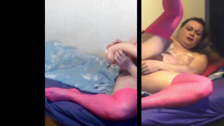 Dorisstar: Tyłek jebanie na skype z ogromnym dildo potwora