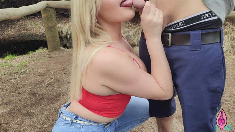 Litclit69: Riskabelt sex i skogen med blond brud! Verklig utomhus! Litclit69