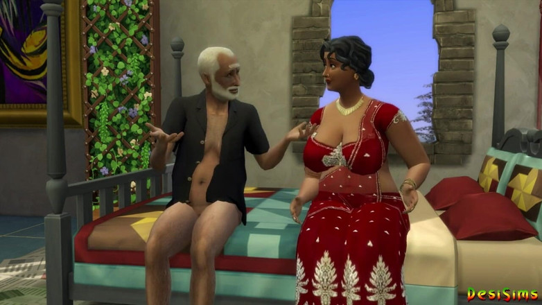 Desi Sims: Ciocia Lakshmi zerżnięta przez zboczonego starego sąsiada - Wickedwhims