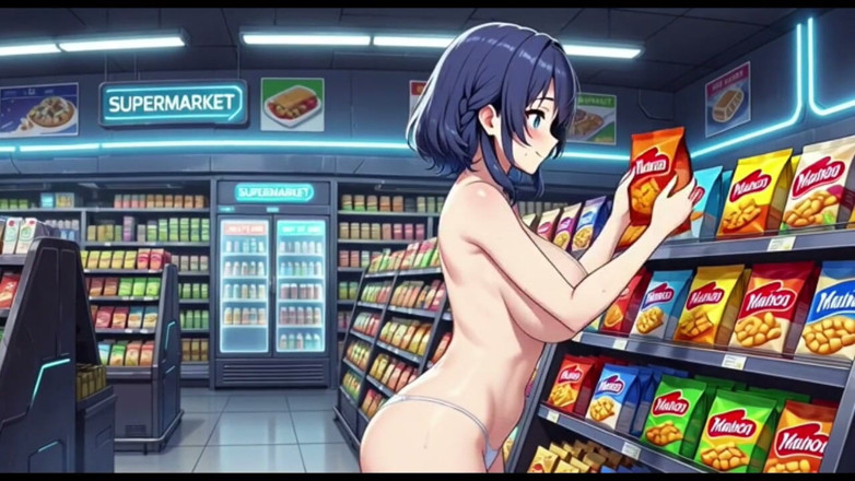 Hot girl dancing: Funny Jokes and Boobs in Supermarket, Ai Animation