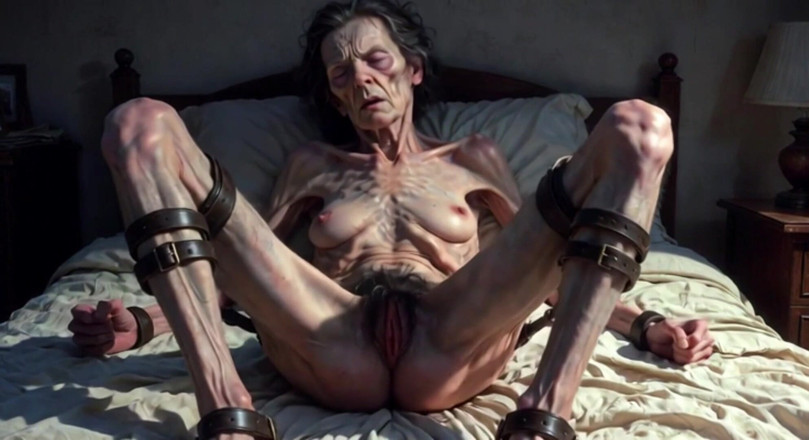 YOUR BEST FANTASY: 85yo Granny Tied up - Big Open Hairy Pussy Begging for...