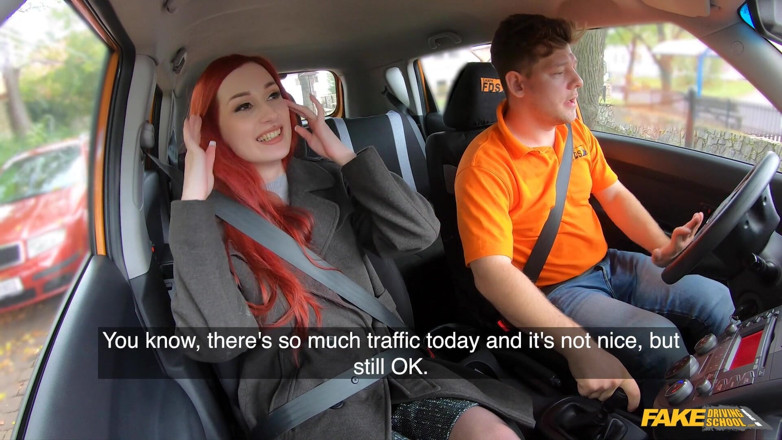 Fake Driving School: Fake Driving School - Redhead Brit Gigi Rouge Needs a Licence...