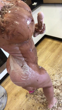 34JJ fake tits and ass messy food play