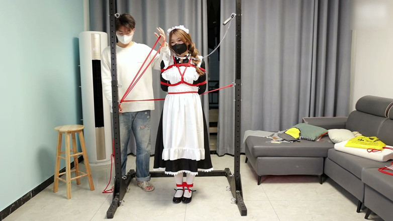 Asian bondage: The Maid's Standing Restraints Merged with the Metal Bracket