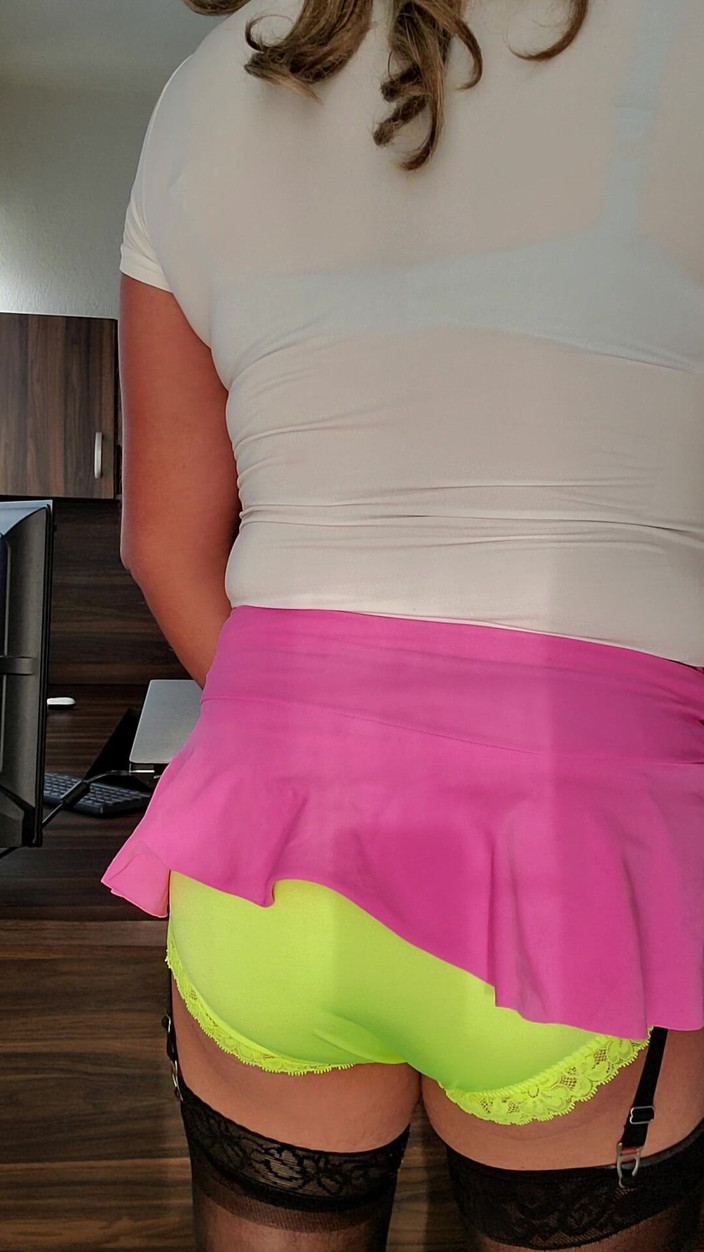My panties: Lime Green Sissy Kalhotky Honění a stříkání