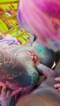 Anuskatzz Shares Lily Lus Hard and Tattooed Cock with Australian Bimbo Kellie Panther