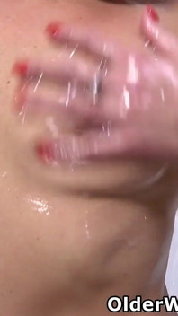 European MILF Veronique Can't Resist Her Dildo in the Bathtub