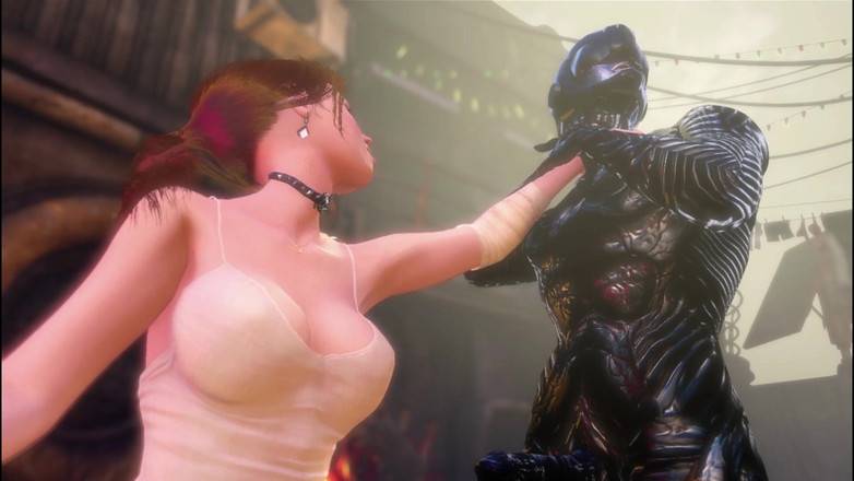 Denisporco futanari passion: Cyberpunk Shemale and Old 80 Yo Old Woman with Big Boobs