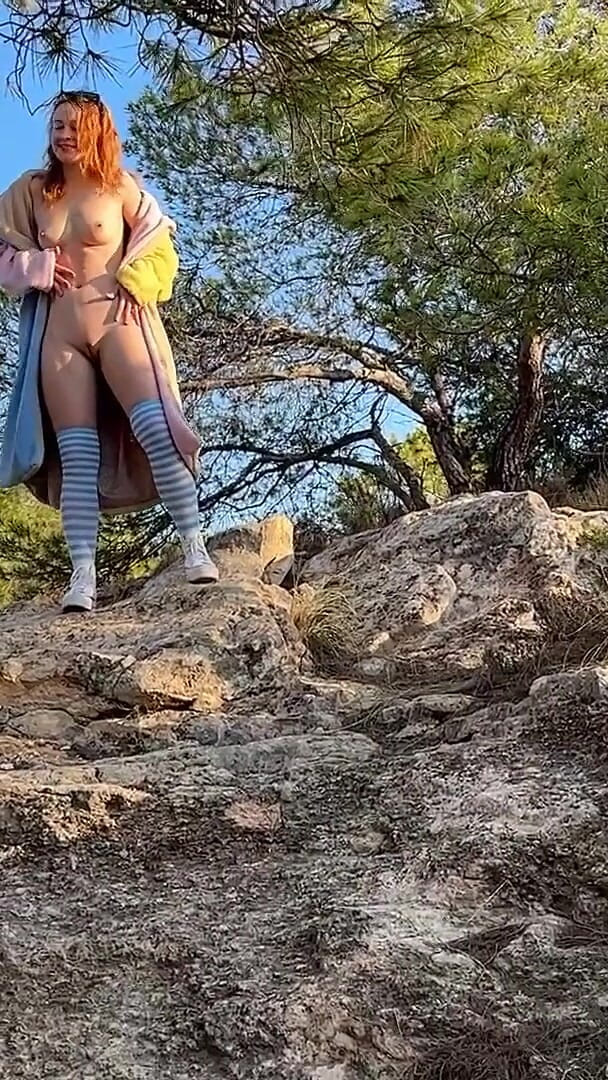 Naked Outdoor Walk with Coat in Mountains! (Sheryl X Sinclair)