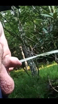 Stepdaddy pissing with his hot cock