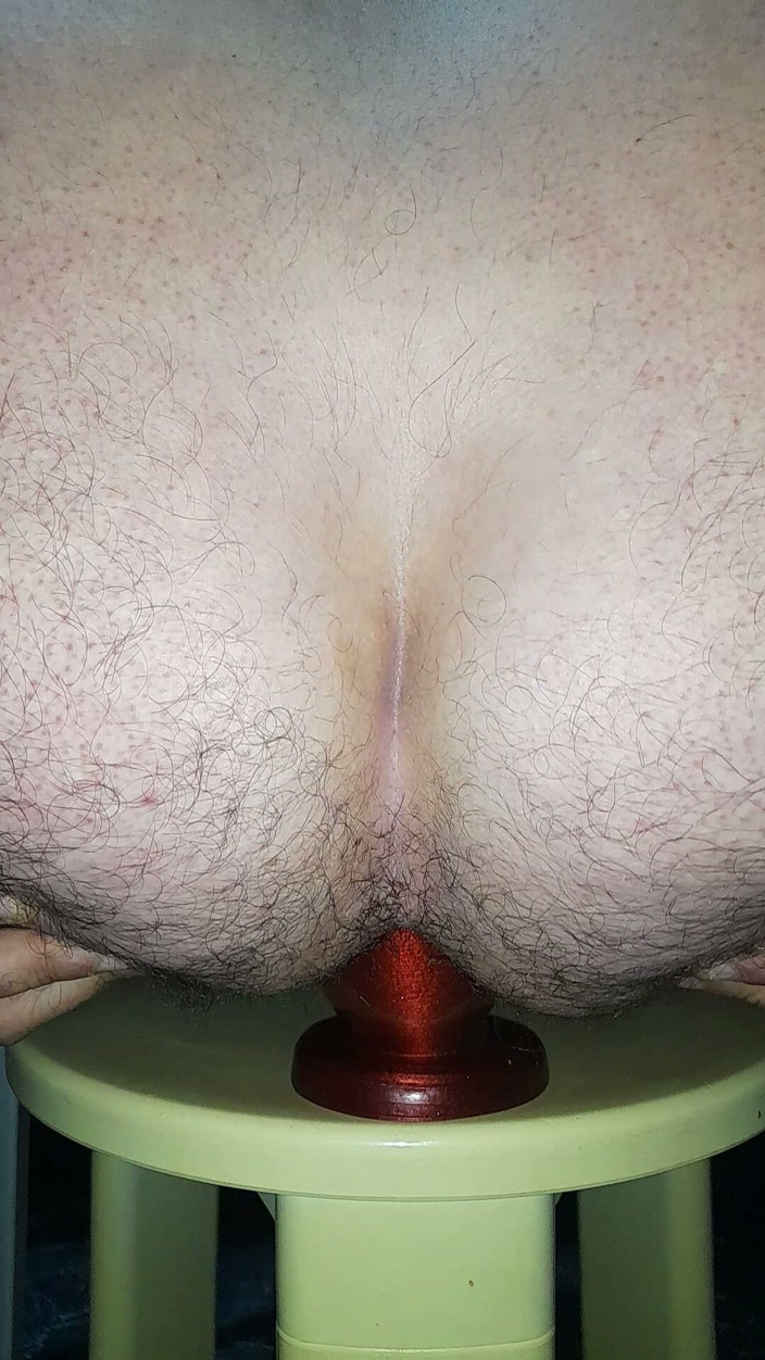 Xauencaliente: Extra-big and Wide Red Dildo Dilating and Fucking My Ass...