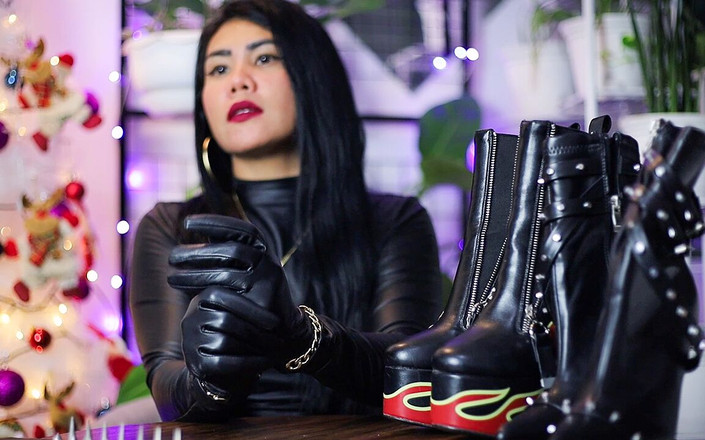 DominaFireOfficial: Fetish sarung tangan kulit Asmr