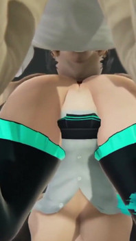 Miku gets her boobs massaged, her ass licking and a big dildo in her pussy