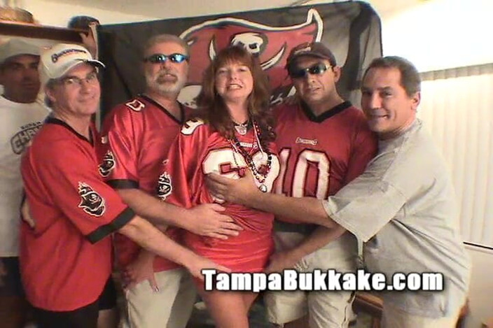 Tampa Bukkake: Florida MILF Bucs Gangbang Bukkake Party Red Head Semen Whore...