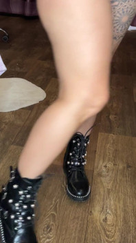 I Walk Beautifully Around the Room in Leather Boots and Completely Naked!