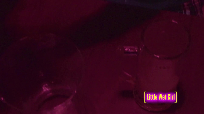Little Wet Girl: Pissing at the bar table at home during a sex...
